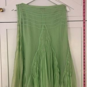 Max Studio Silk Boho Green skirt